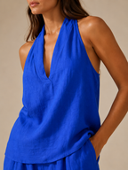 Ulyra - Dames Tweedelige Set Met Haltertop En Bermudashort