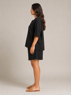 Umina - Dames Tweedelige Set Met Driekwartmouwen En High-Waist Short