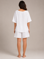 Umina - Dames Tweedelige Set Met Driekwartmouwen En High-Waist Short