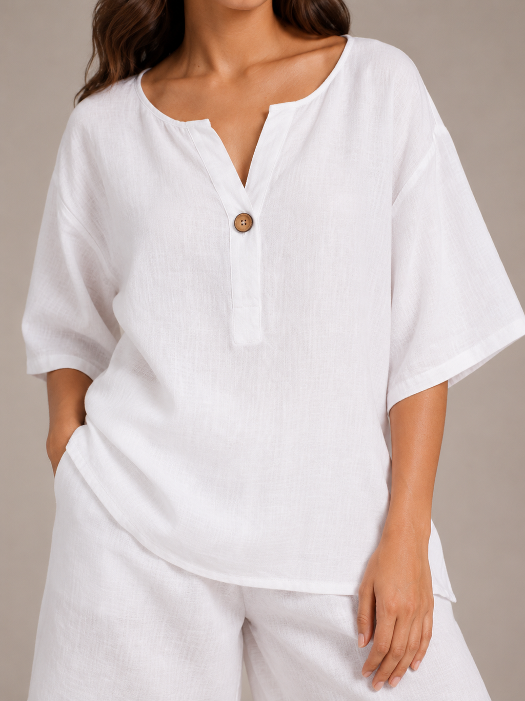 Umina - Dames Tweedelige Set Met Driekwartmouwen En High-Waist Short