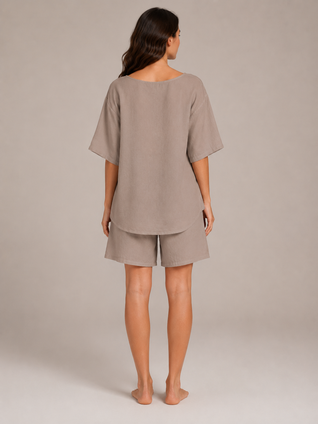 Umina - Dames Tweedelige Set Met Driekwartmouwen En High-Waist Short