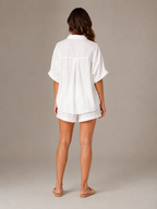 Unaia - Dames Tweedelige Set Met Knoopblouse En Wijde Short