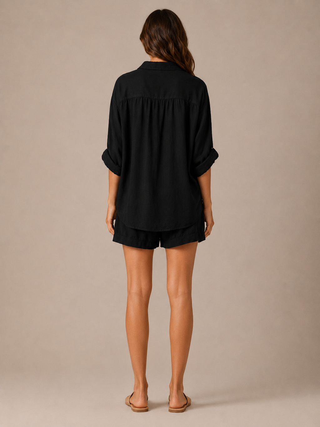 Unaia - Dames Tweedelige Set Met Knoopblouse En Wijde Short