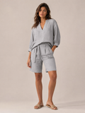 Ustina - Dames Tweedelige Set Met Ceintuur En Bermudashort