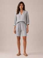 Ustina - Dames Tweedelige Set Met Ceintuur En Bermudashort