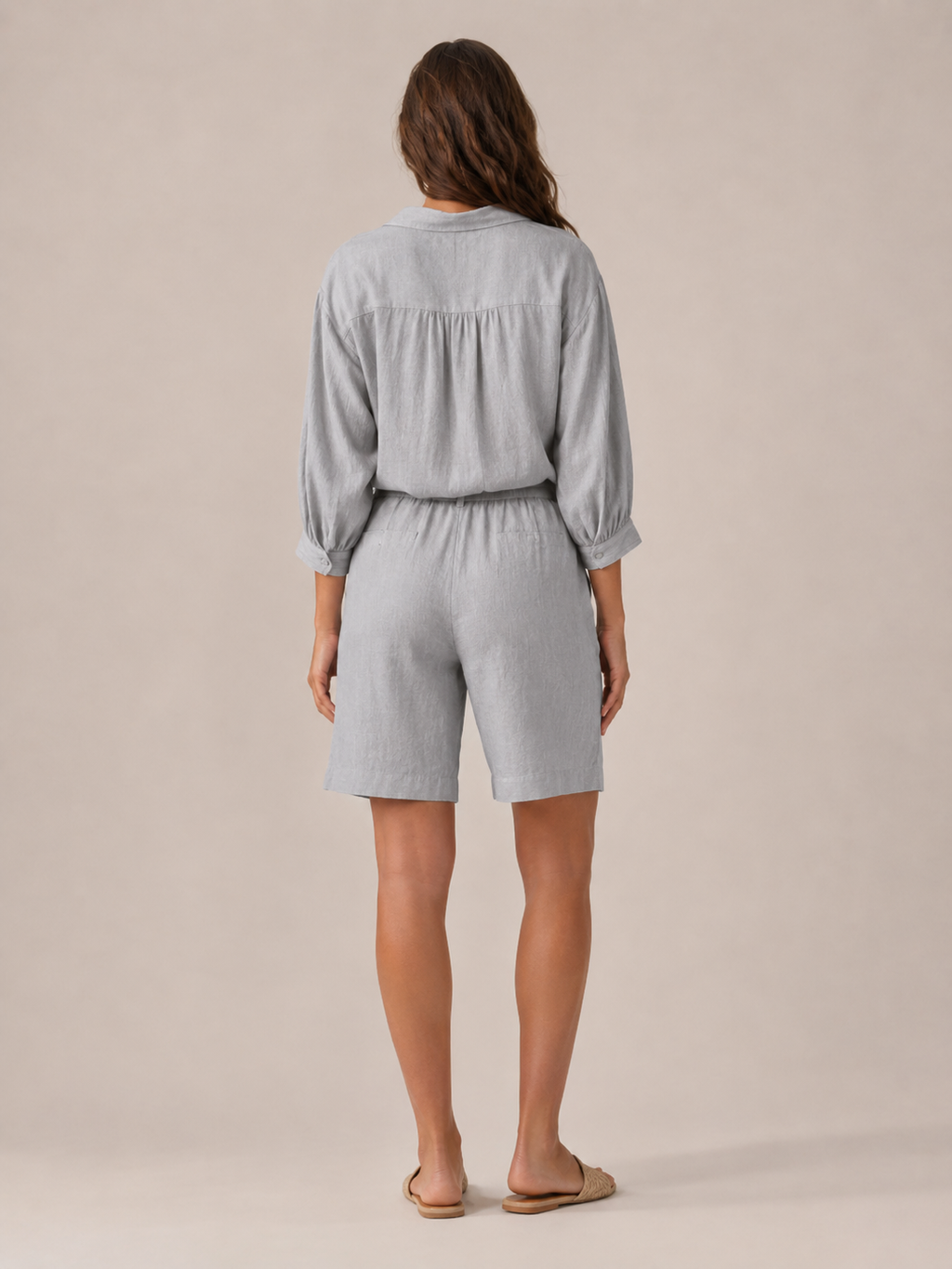 Ustina - Dames Tweedelige Set Met Ceintuur En Bermudashort