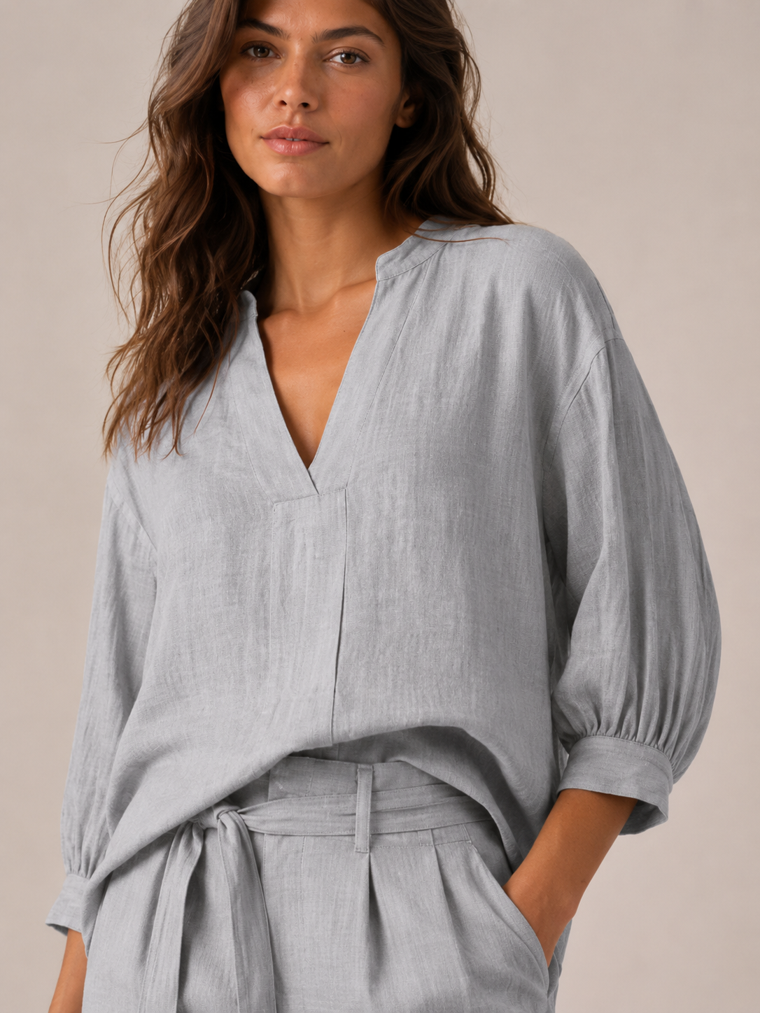 Ustina - Dames Tweedelige Set Met Ceintuur En Bermudashort