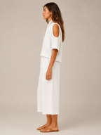 Ulani - Dames Tweedelige Set Met Asymmetrische Halslijn En Steekzakken
