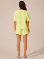 Urbella - Dames Tweedelige Set Met Striksluiting En Wijde Short