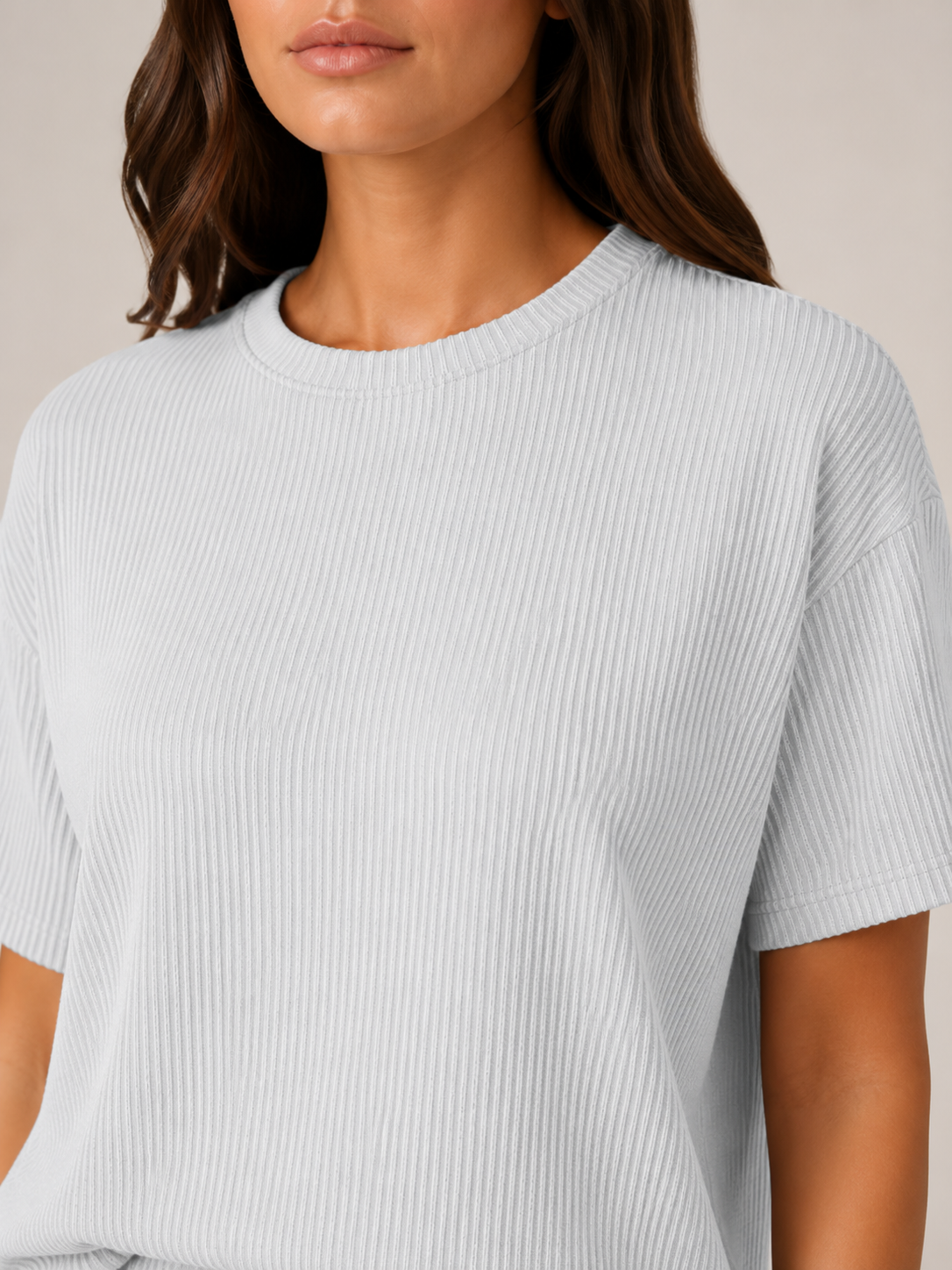 Ulissa - Dames Tweedelige Set Met Gestreepte Print En V-Hals