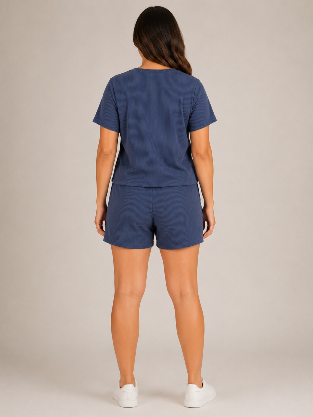 Ulissa - Dames Tweedelige Set Met Gestreepte Print En V-Hals