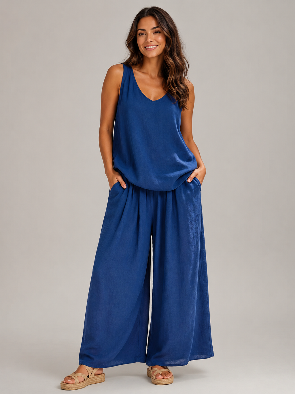 Ulrika - Dames Tweedelige Set Met Mouwloze Top En Ballonbroek