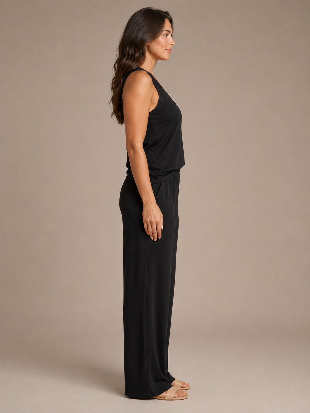 Usola - Dames Tweedelige Set Met V-Halstop En Wijde Broek
