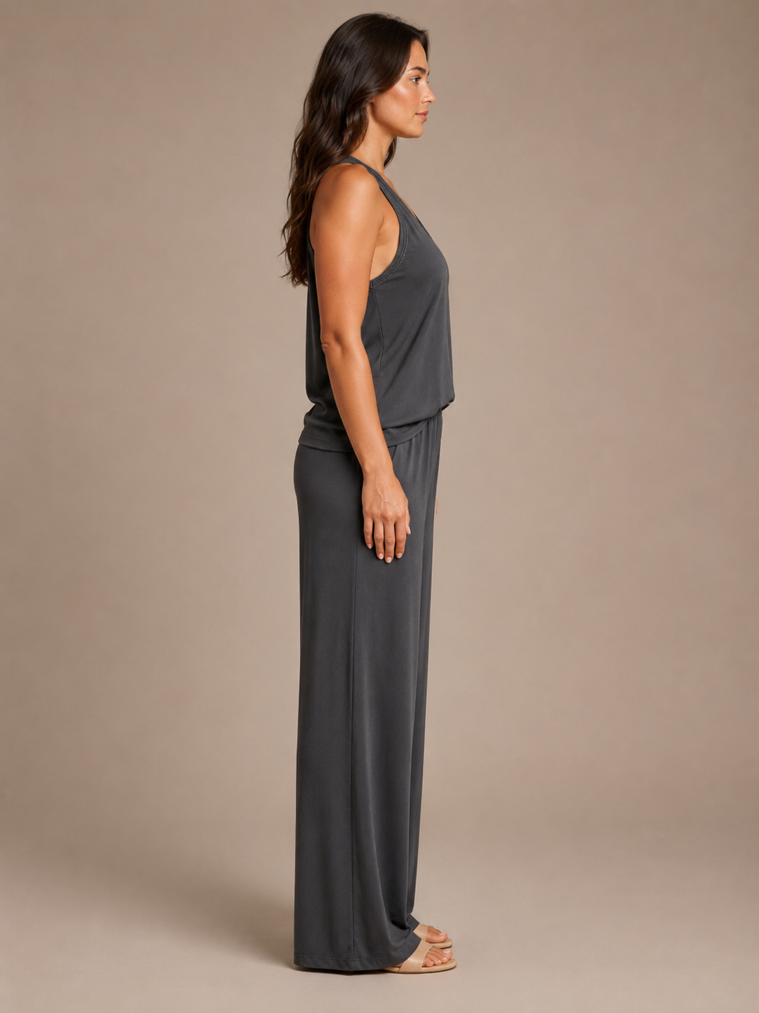 Usola - Dames Tweedelige Set Met V-Halstop En Wijde Broek