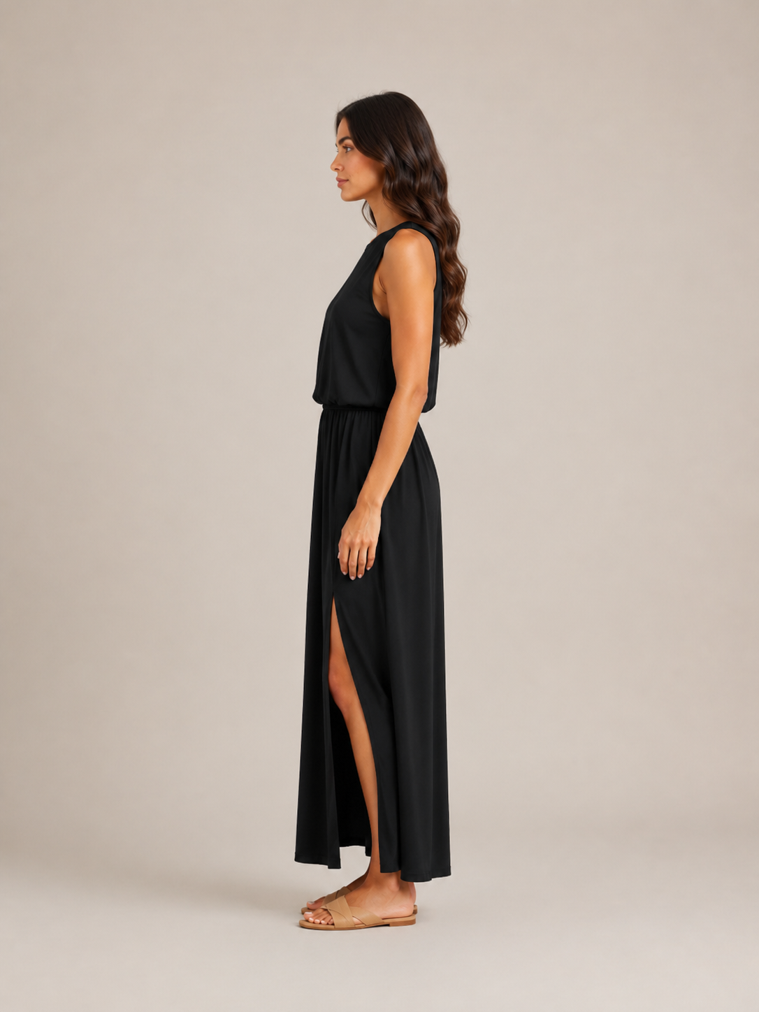 Uleora - Dames Maxi Jurk Met Zijsplitten En Steekzakken