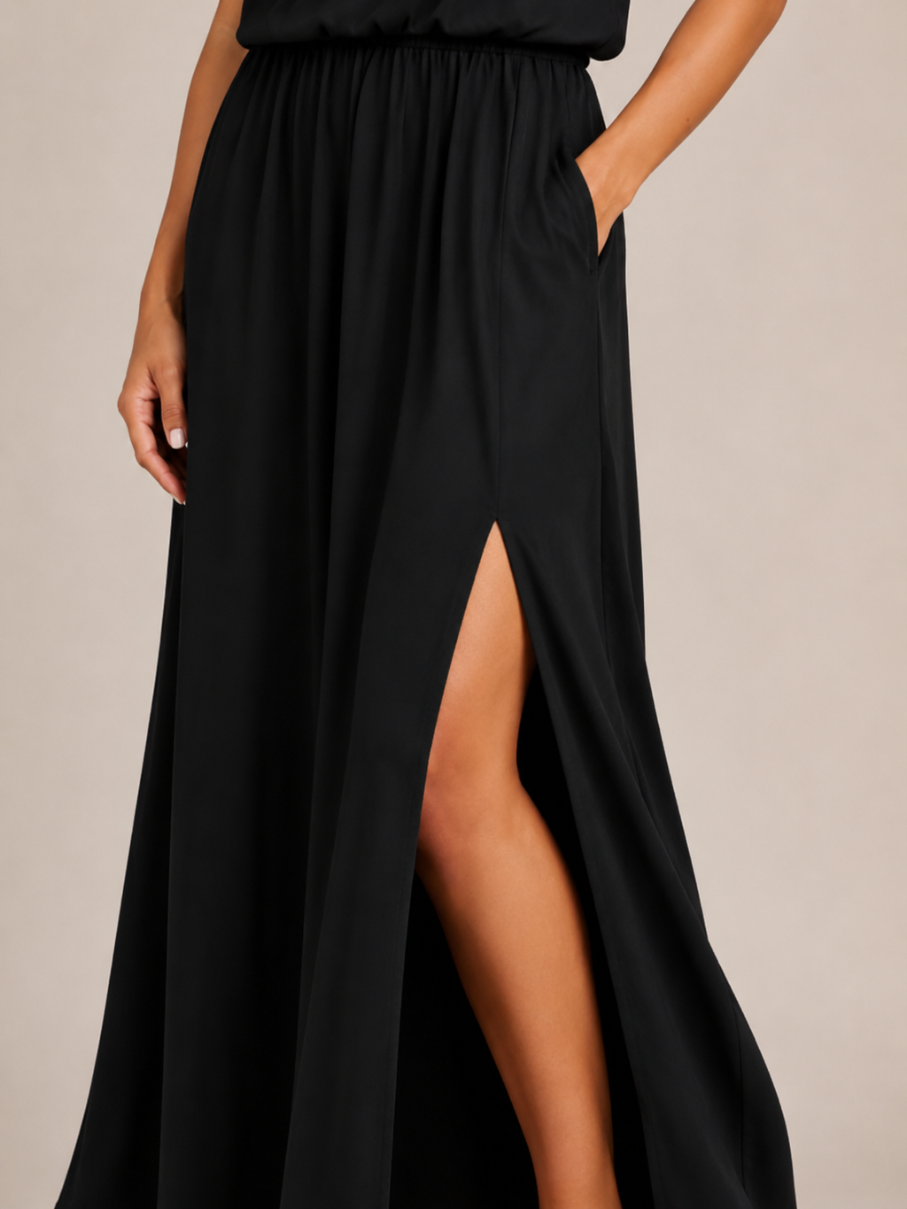 Uleora - Dames Maxi Jurk Met Zijsplitten En Steekzakken