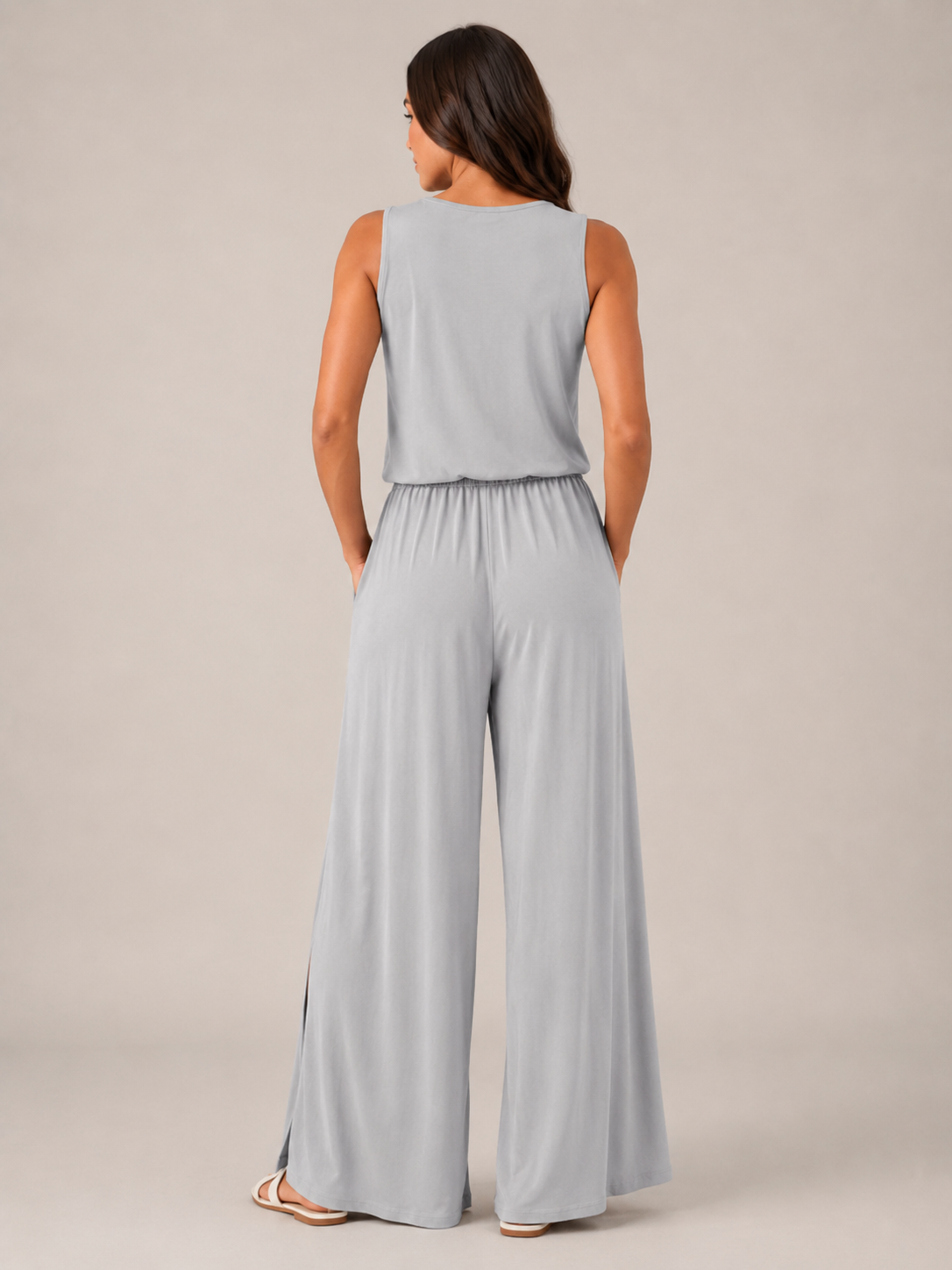 Uleora - Dames Maxi Jurk Met Zijsplitten En Steekzakken