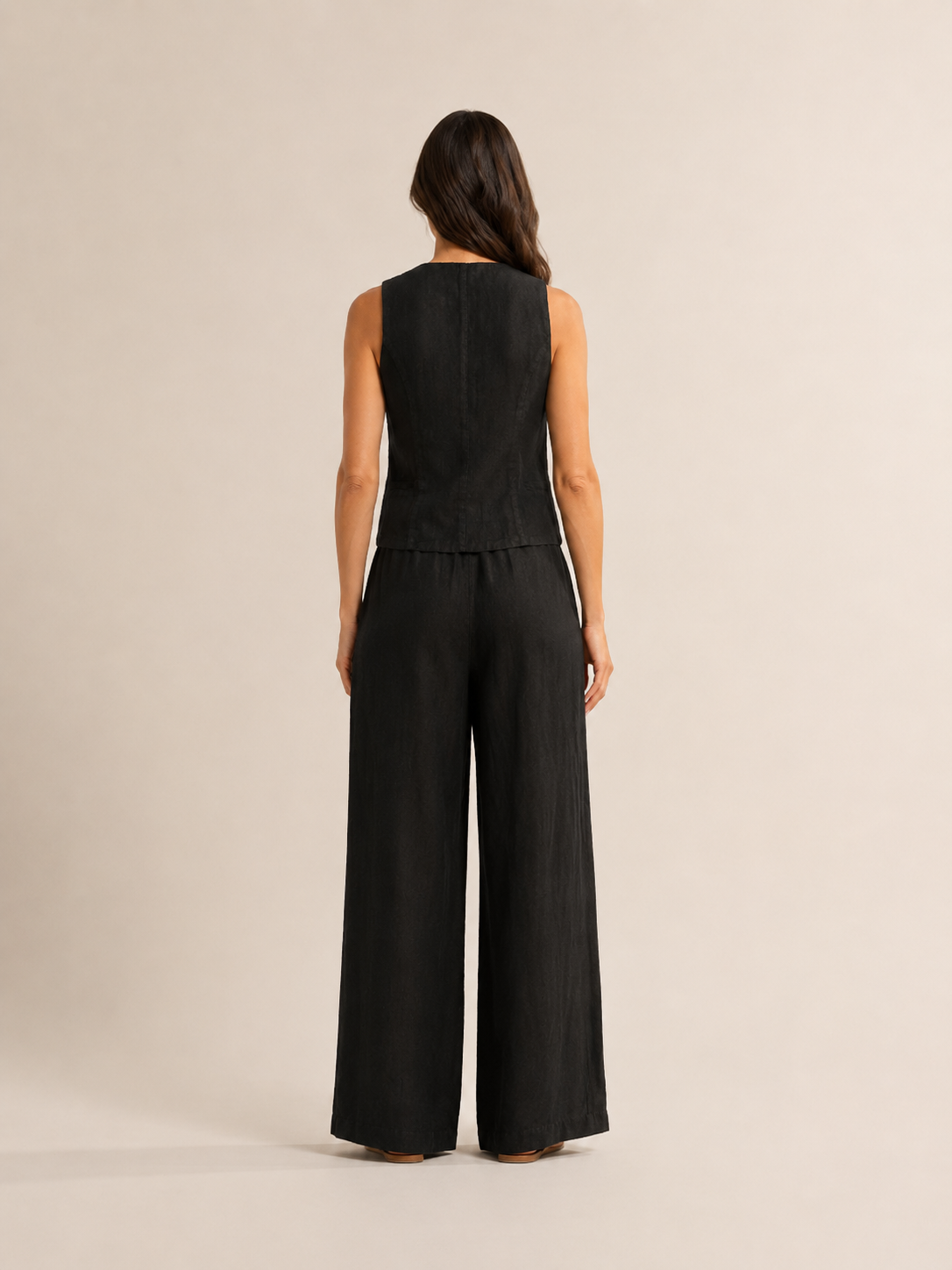 Umeira - Two-piece women's set with button-down waistcoat and wide trousers
