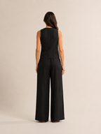 Umeira - Dames Tweedelige Set Met Knoopgilet En Wijde Broek