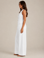 Umeira - Dames Tweedelige Set Met Knoopgilet En Wijde Broek