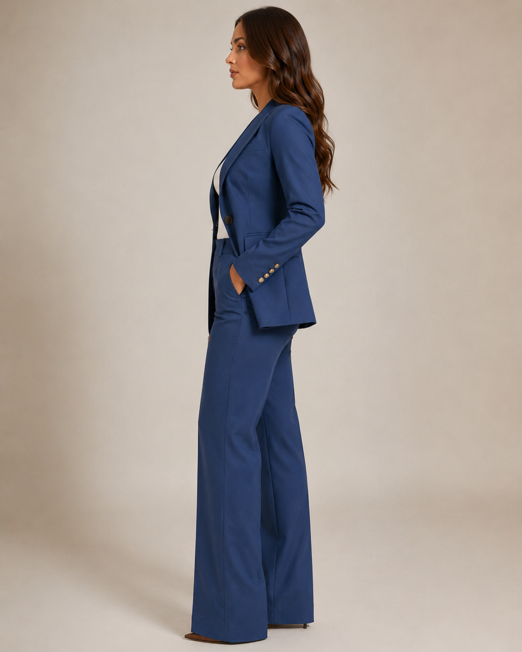 Nadine - Damespak Met Slim Fit Blazer En Rechte Broek
