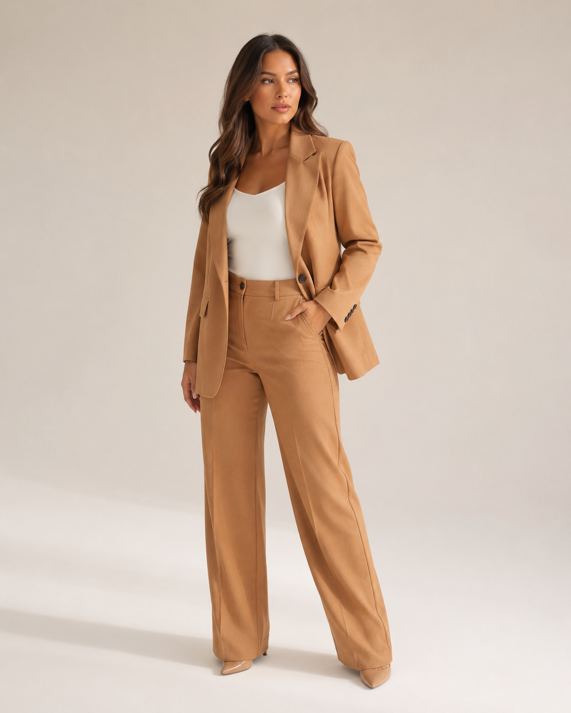 Nadine - Damespak Met Slim Fit Blazer En Rechte Broek