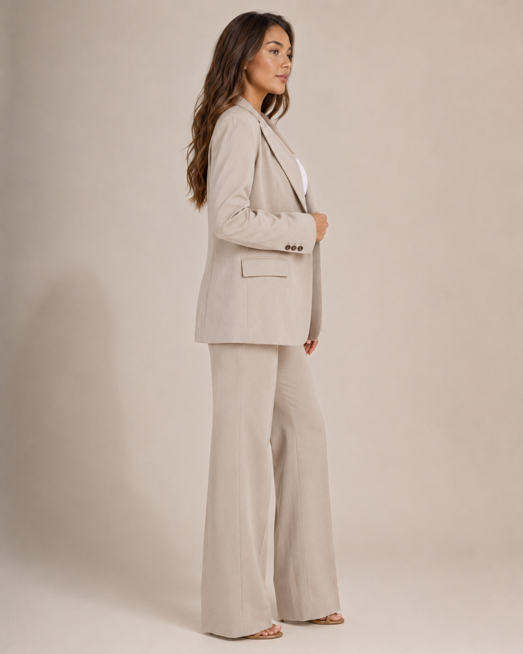 Nadine - Damespak Met Slim Fit Blazer En Rechte Broek
