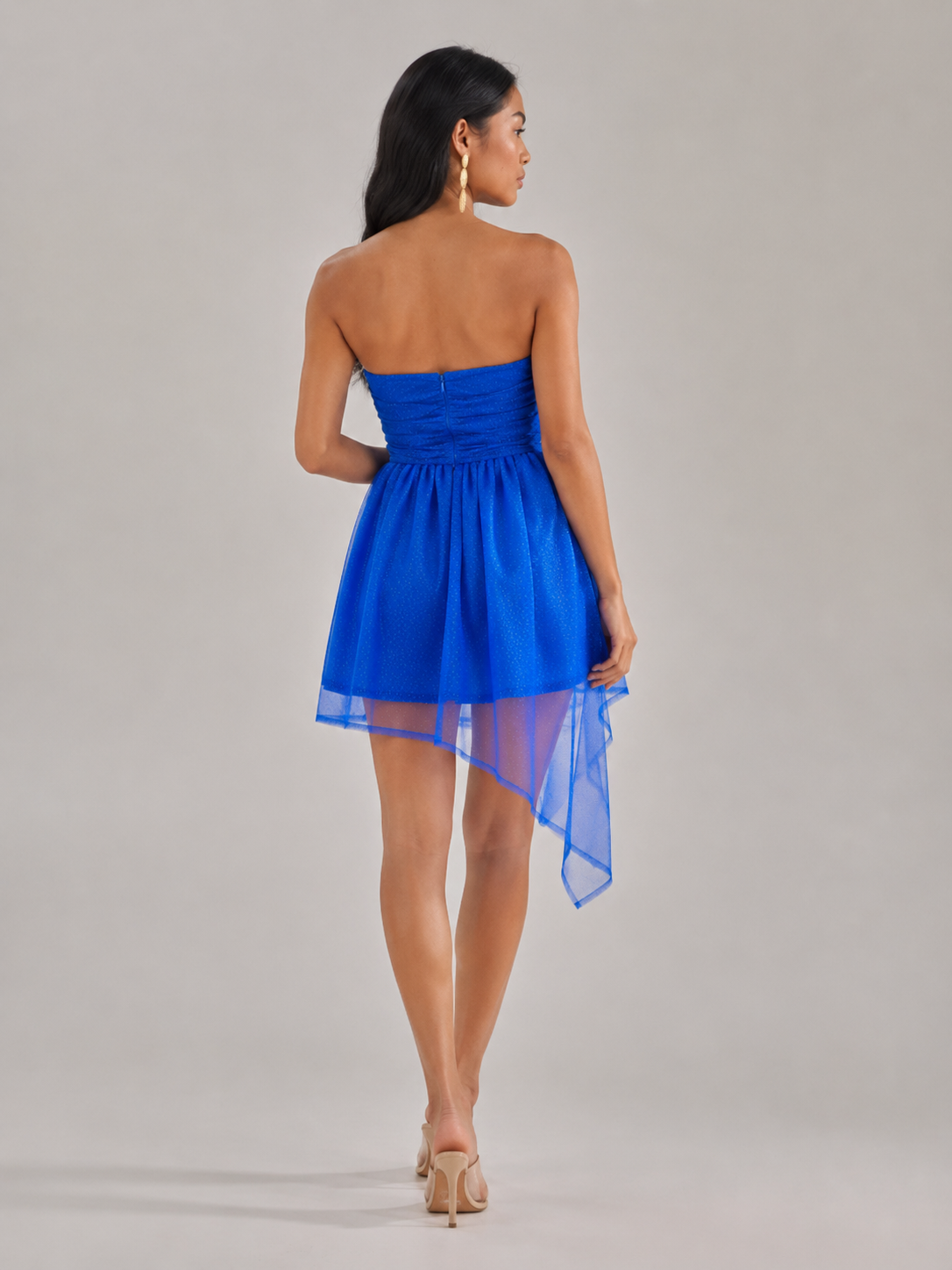 Flora - Strapless Mini-jurk Met Kant En Strikdetail