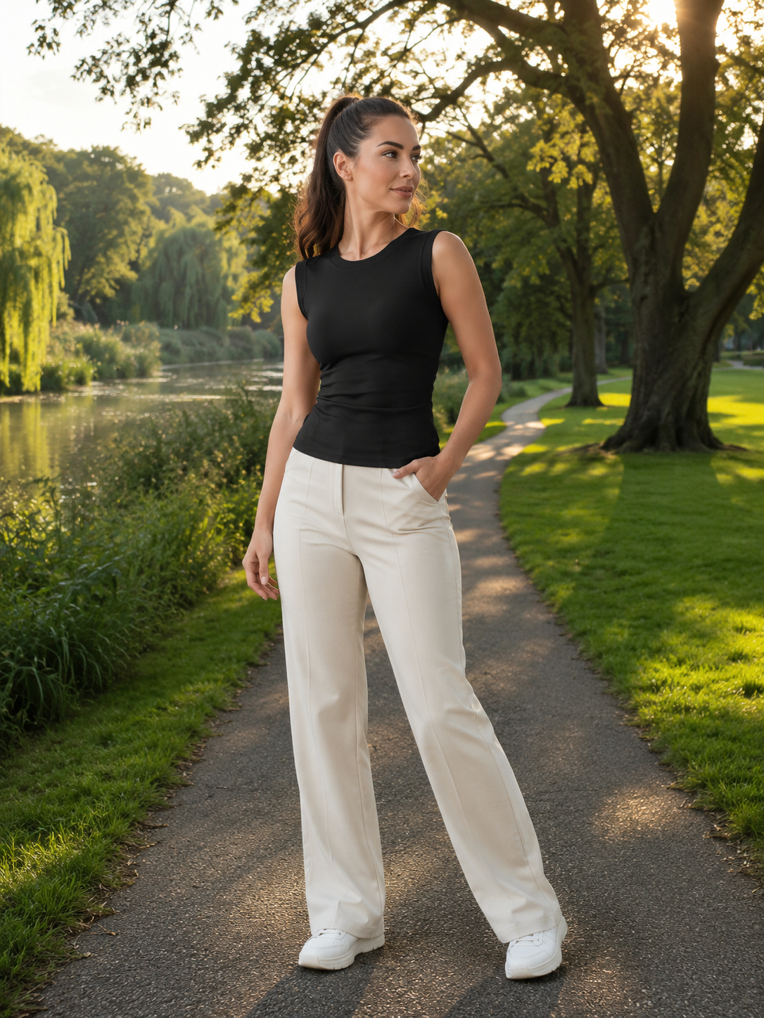 Kelsey - Mouwloze Top Met Ronde Hals