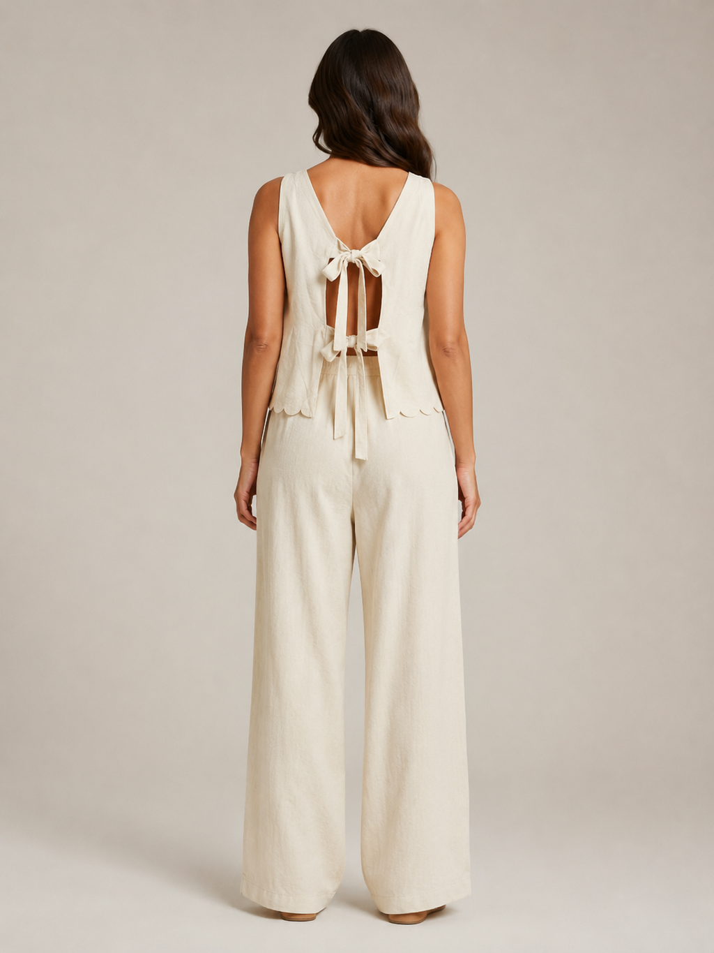 Ulani - Dames Tweedelige Set Met Mouwloze Top En Wijde Broek