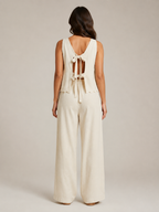 Ulani - Dames Tweedelige Set Met Mouwloze Top En Wijde Broek
