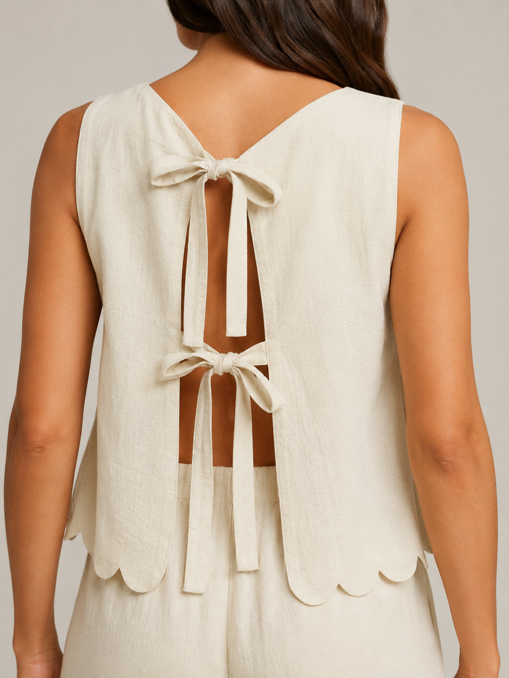 Ulani - Dames Tweedelige Set Met Mouwloze Top En Wijde Broek