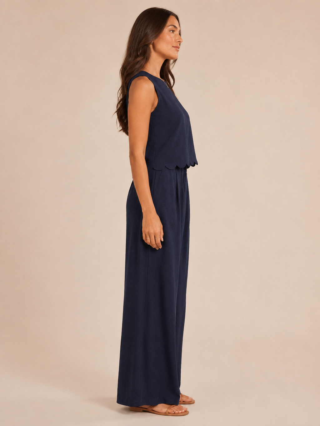 Ulani - Dames Tweedelige Set Met Mouwloze Top En Wijde Broek