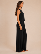 Ulani - Dames Tweedelige Set Met Mouwloze Top En Wijde Broek