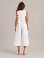 Umay - Dames Tweedelige Set Met Gelaagde Ruchestop En Culottebroek