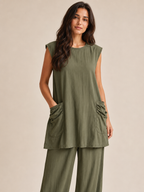 Uchenna - Dames Tweedelige Set Met Asymmetrische Tuniektop En Harembroek