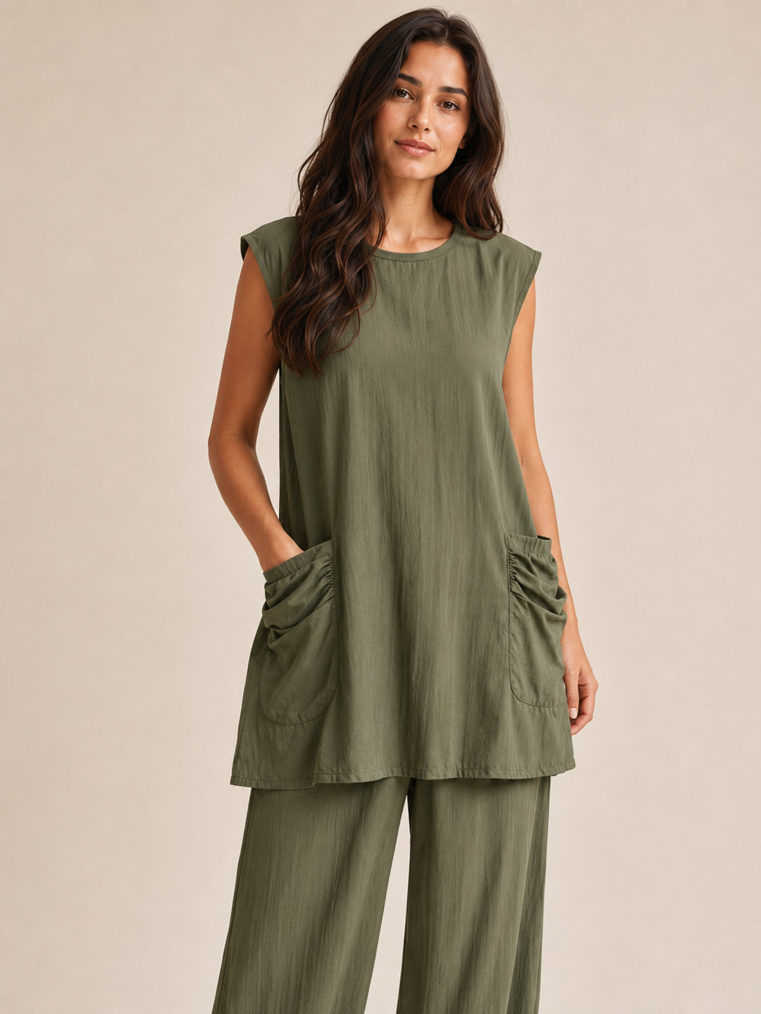 Uchenna - Dames Tweedelige Set Met Asymmetrische Tuniektop En Harembroek