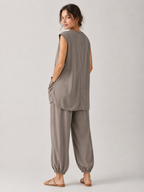 Uchenna - Dames Tweedelige Set Met Asymmetrische Tuniektop En Harembroek