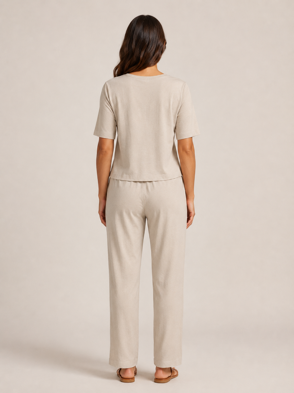 Ufuoma - Dames Tweedelige Set Met Korte Mouwen En Taps Toelopende Broek