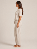 Ufuoma - Dames Tweedelige Set Met Korte Mouwen En Taps Toelopende Broek