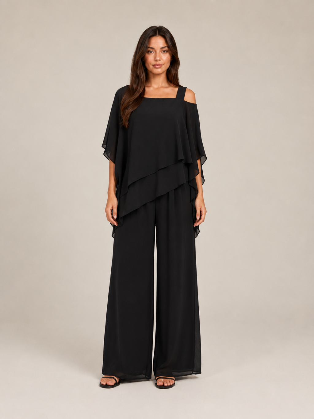 Umeko - Dames Tweedelige Set Met Asymmetrische Top En Rechte Broek
