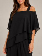 Umeko - Dames Tweedelige Set Met Asymmetrische Top En Rechte Broek