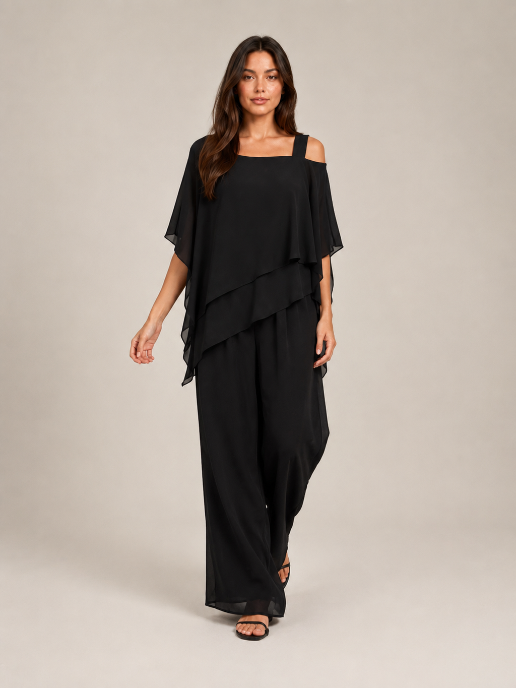 Umeko - Dames Tweedelige Set Met Asymmetrische Top En Rechte Broek