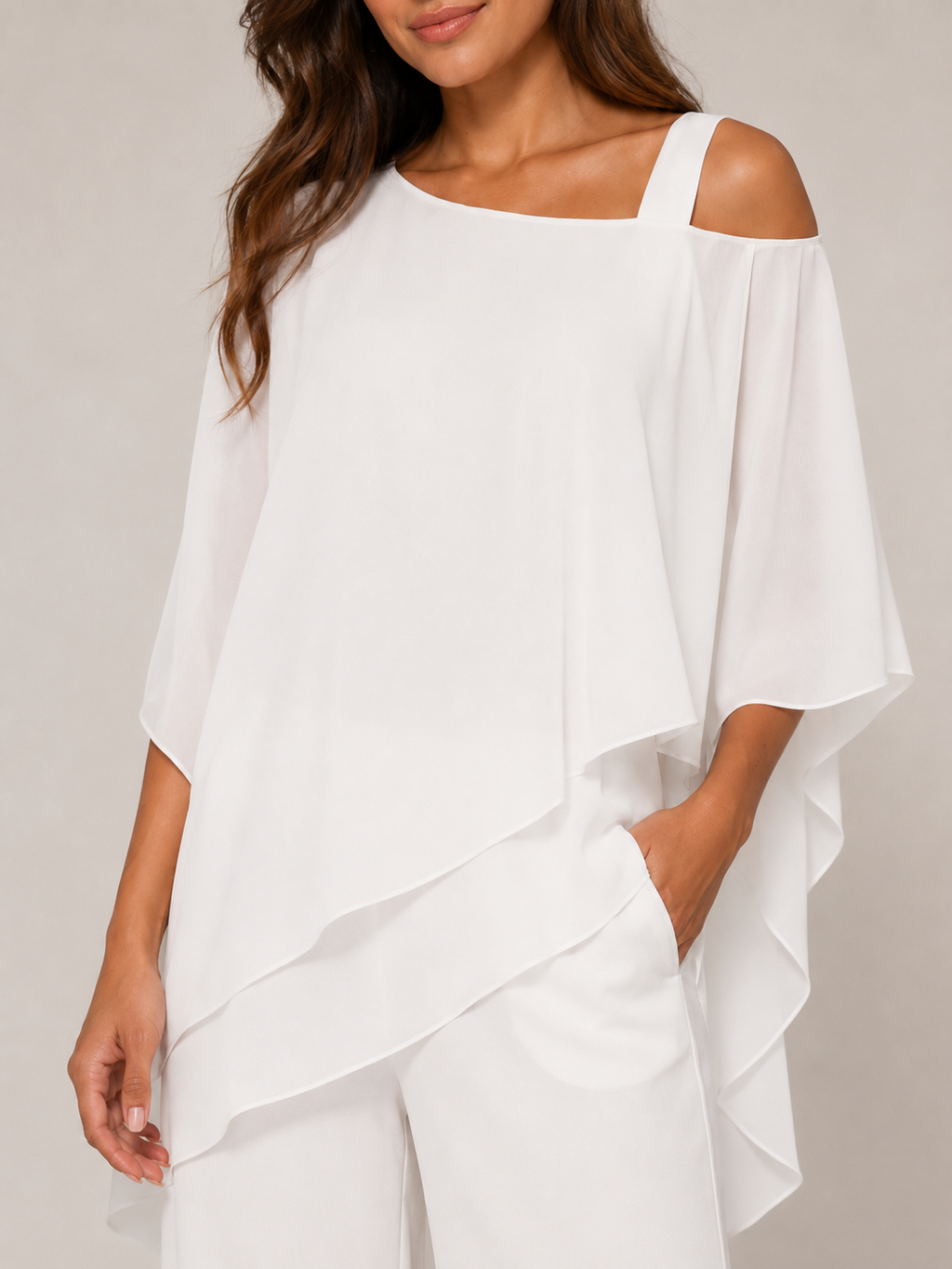 Umeko - Dames Tweedelige Set Met Asymmetrische Top En Rechte Broek