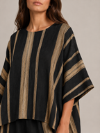Usoa - Dames Tweedelige Set Met Asymmetrische Streeptop En Culottebroek