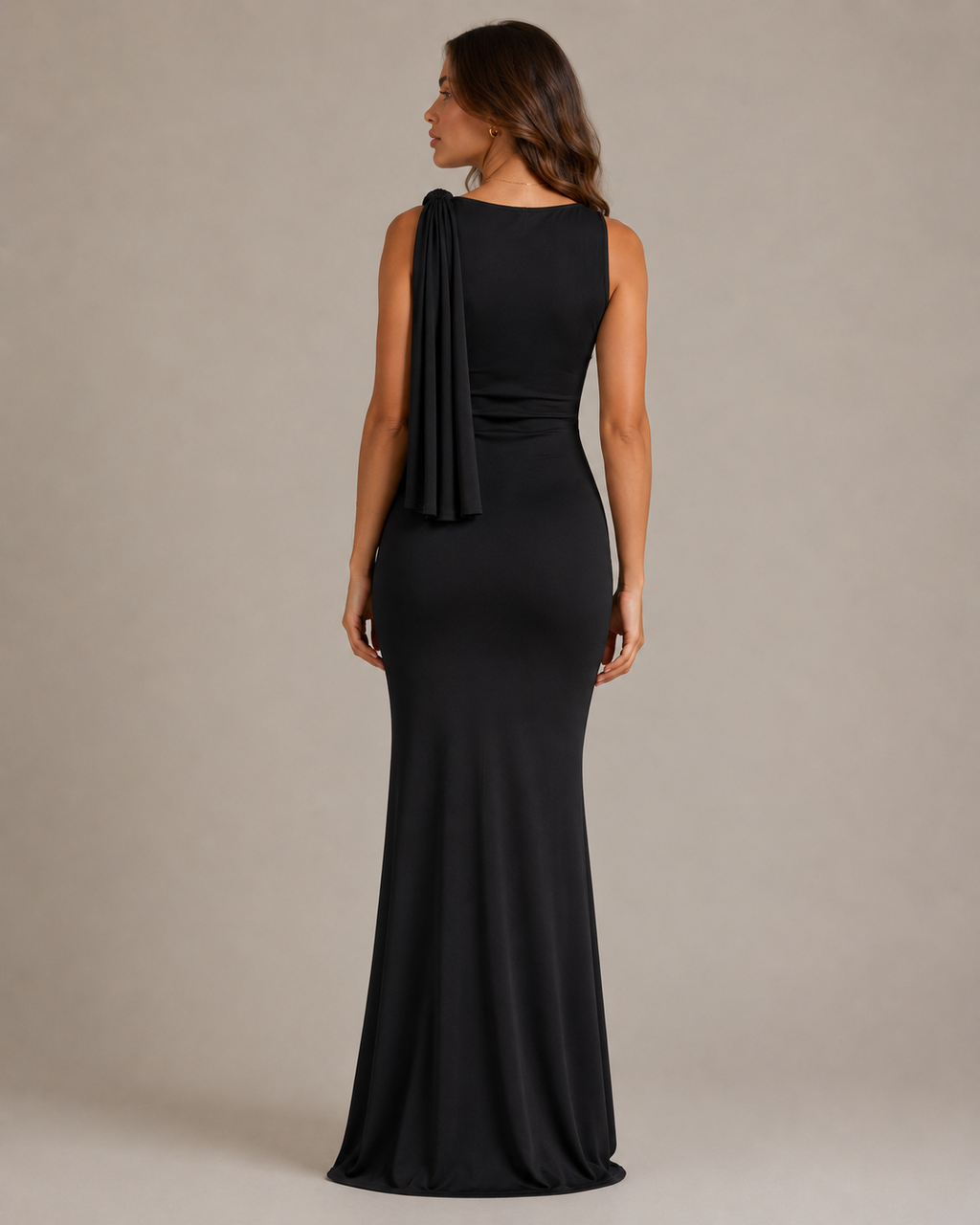 Lucinda - Satijnen One-Shoulder Avondjurk Met Strikdetail