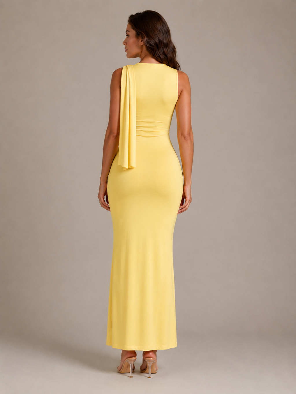 Lucinda - Satijnen One-Shoulder Avondjurk Met Strikdetail