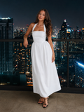 Laurine -Dames Halter Jurk Maxi-jurk Open Rug