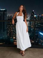 Laurine -Dames Halter Jurk Maxi-jurk Open Rug