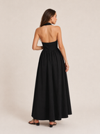Laurine -Dames Halter Jurk Maxi-jurk Open Rug